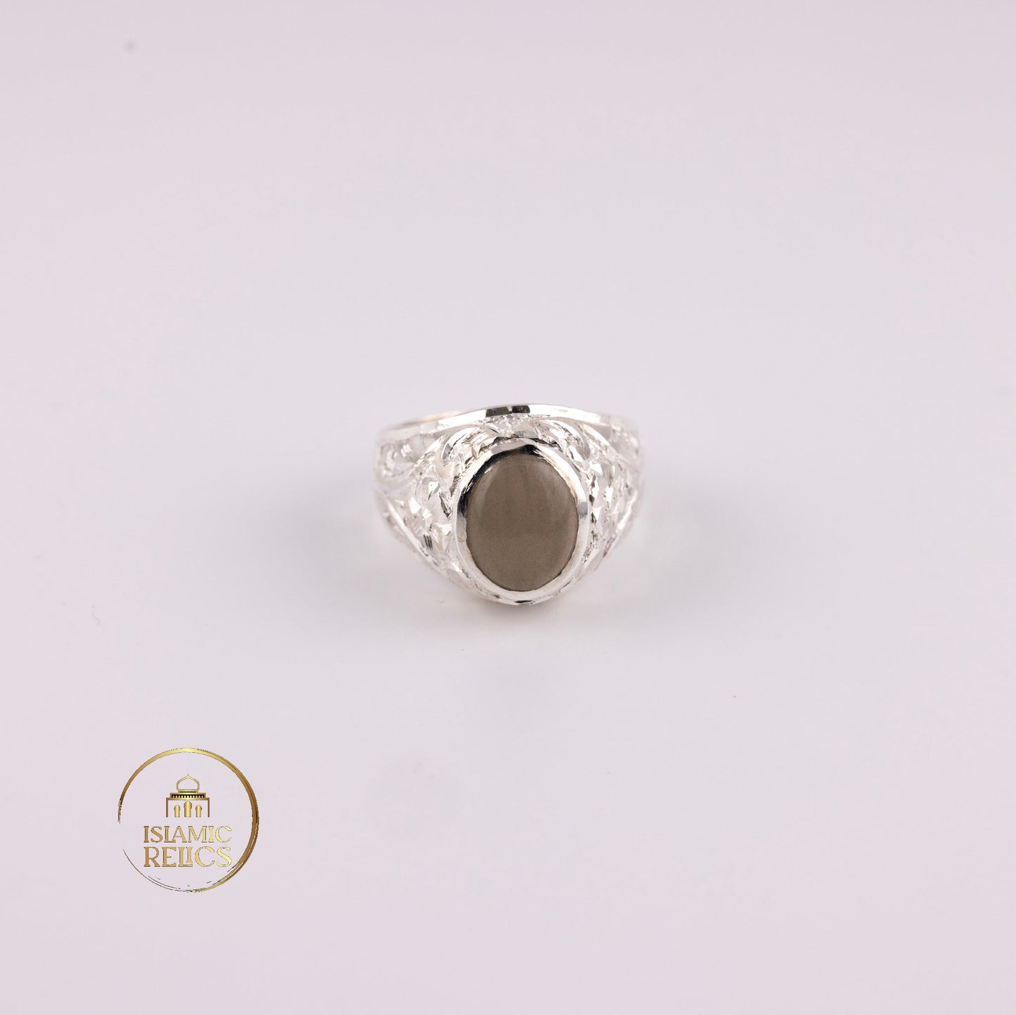 One-of-a-Kind Handmade engraved Silver Agate Ring – Unisex Perfect Gift