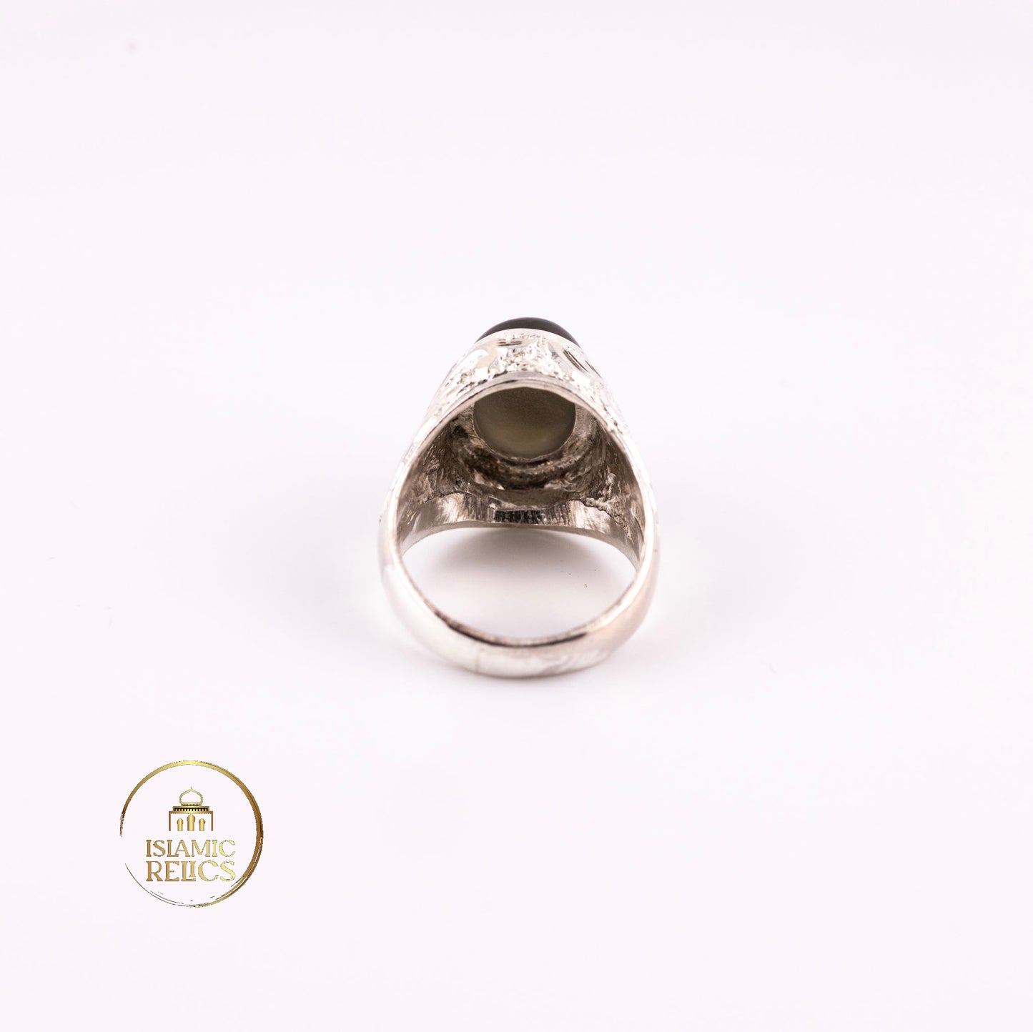 One-of-a-Kind Handmade engraved Silver Agate Ring – Unisex Perfect Gift