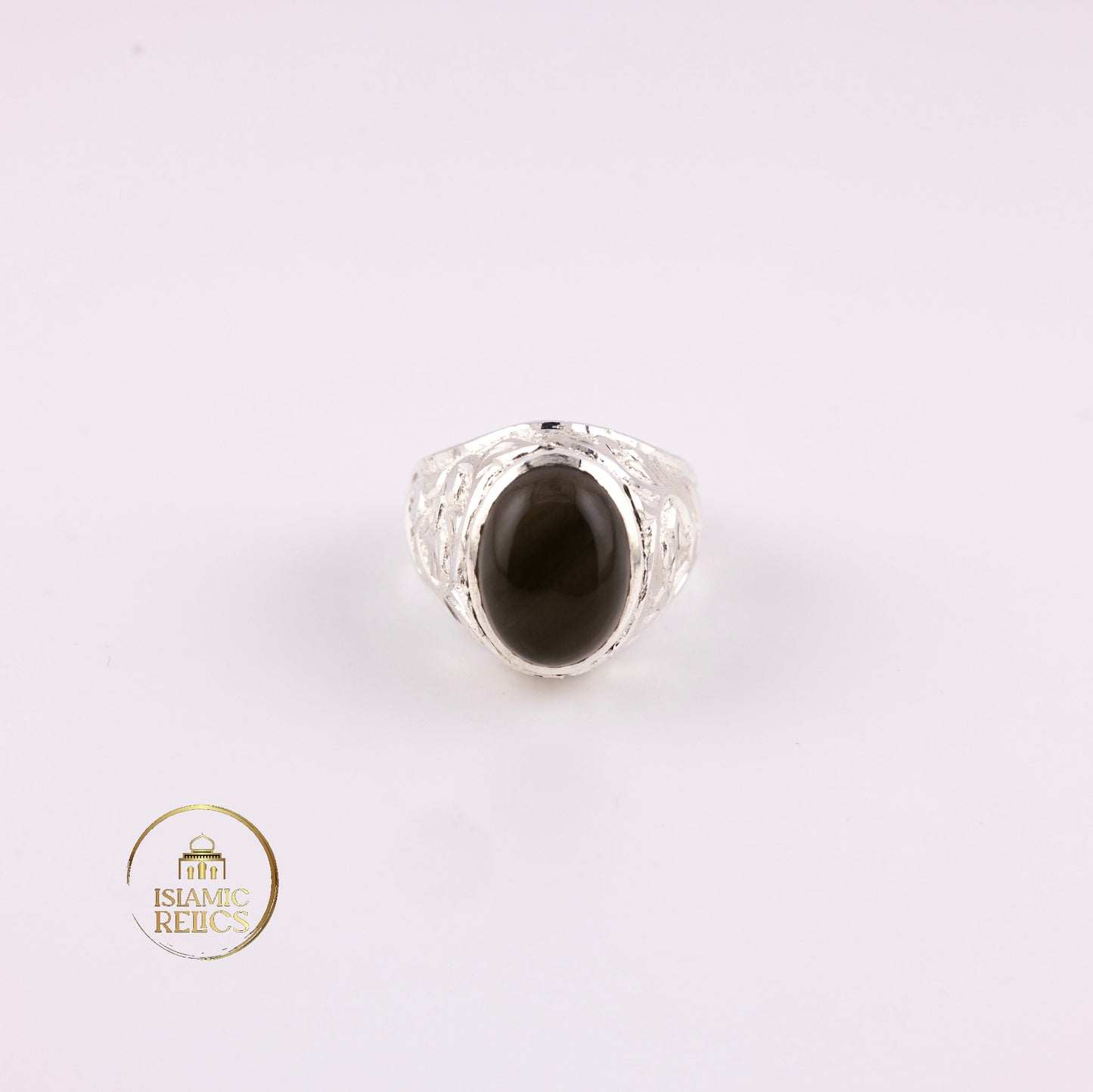 One-of-a-Kind Handmade engraved Silver Agate Ring – Unisex Perfect Gift