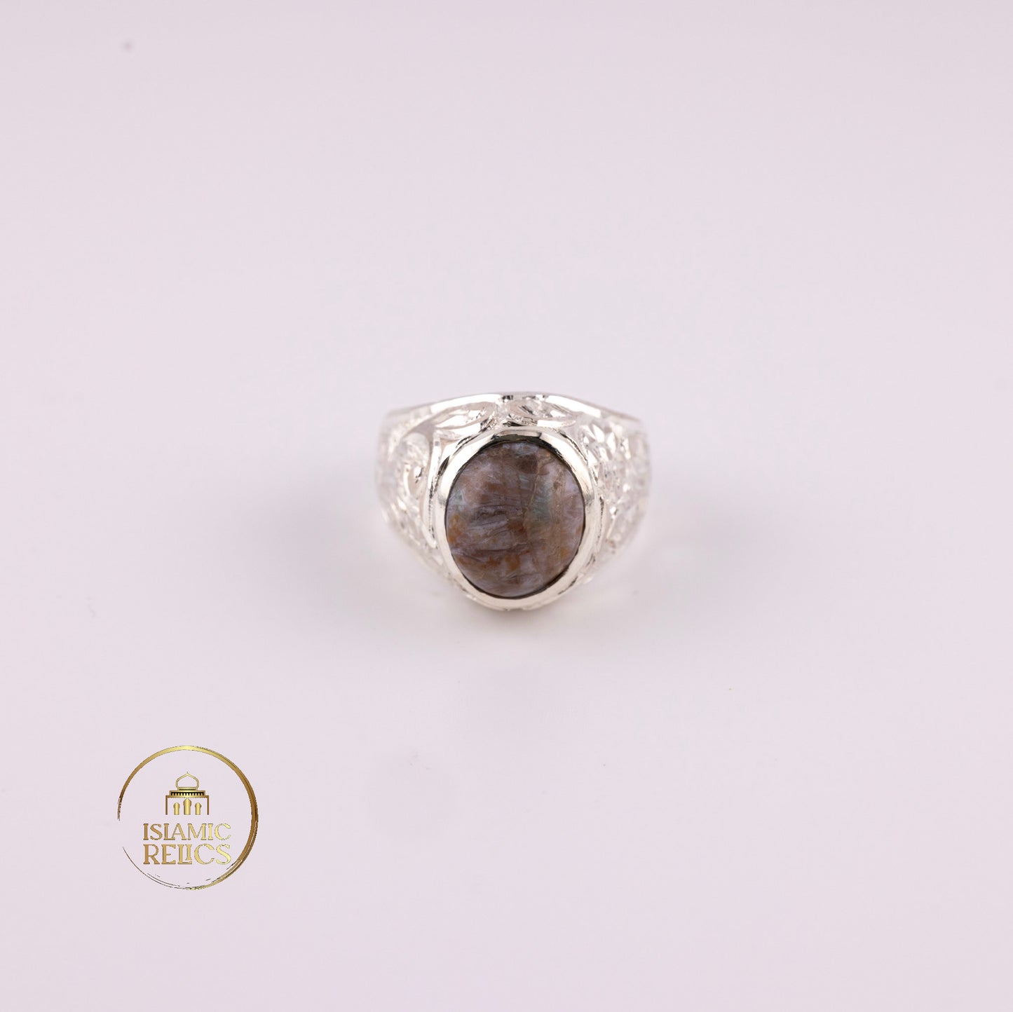One-of-a-Kind Handmade engraved Silver Agate Ring – Unisex Perfect Gift