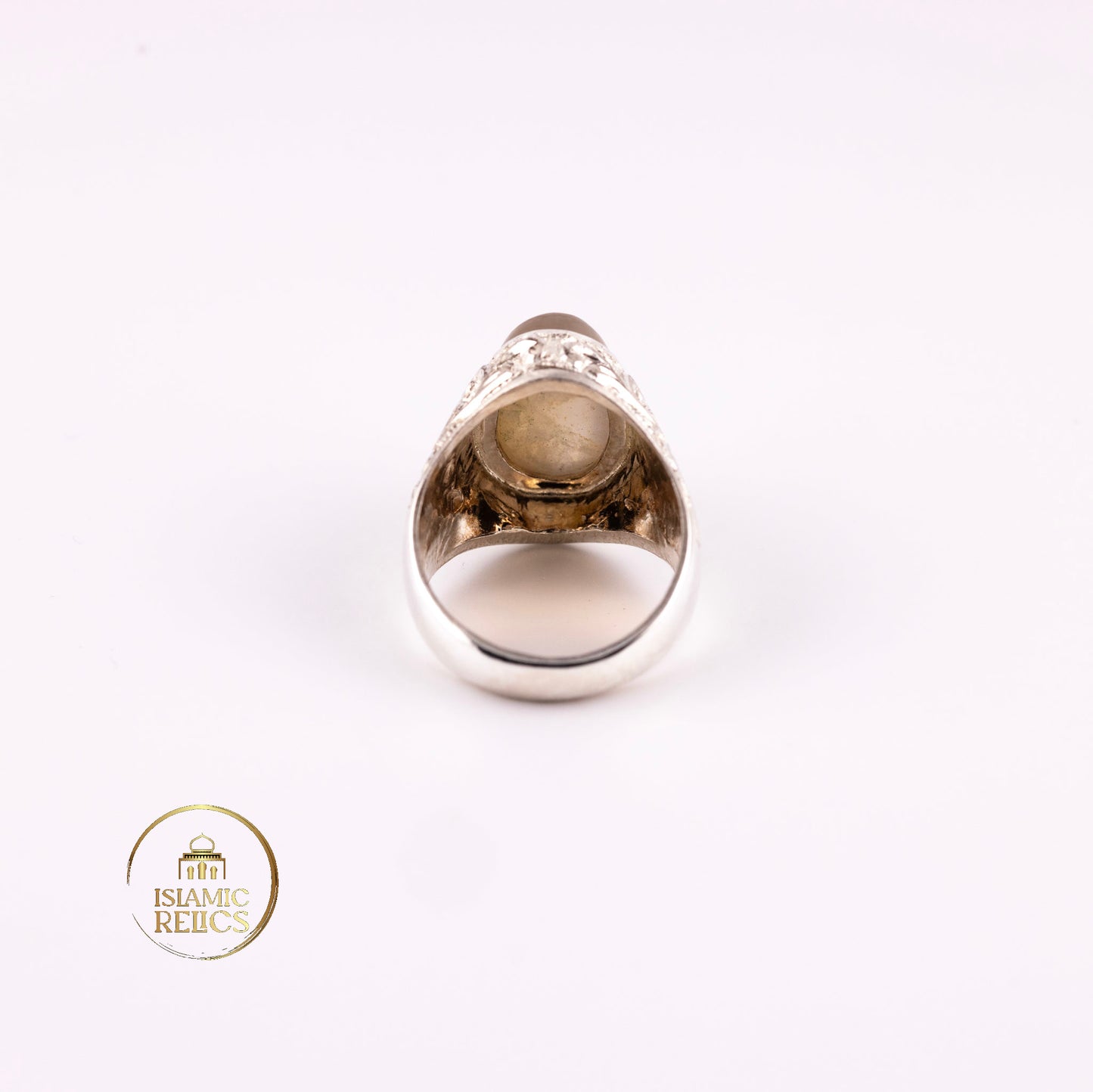 One-of-a-Kind Handmade engraved Silver Agate Ring – Unisex Perfect Gift