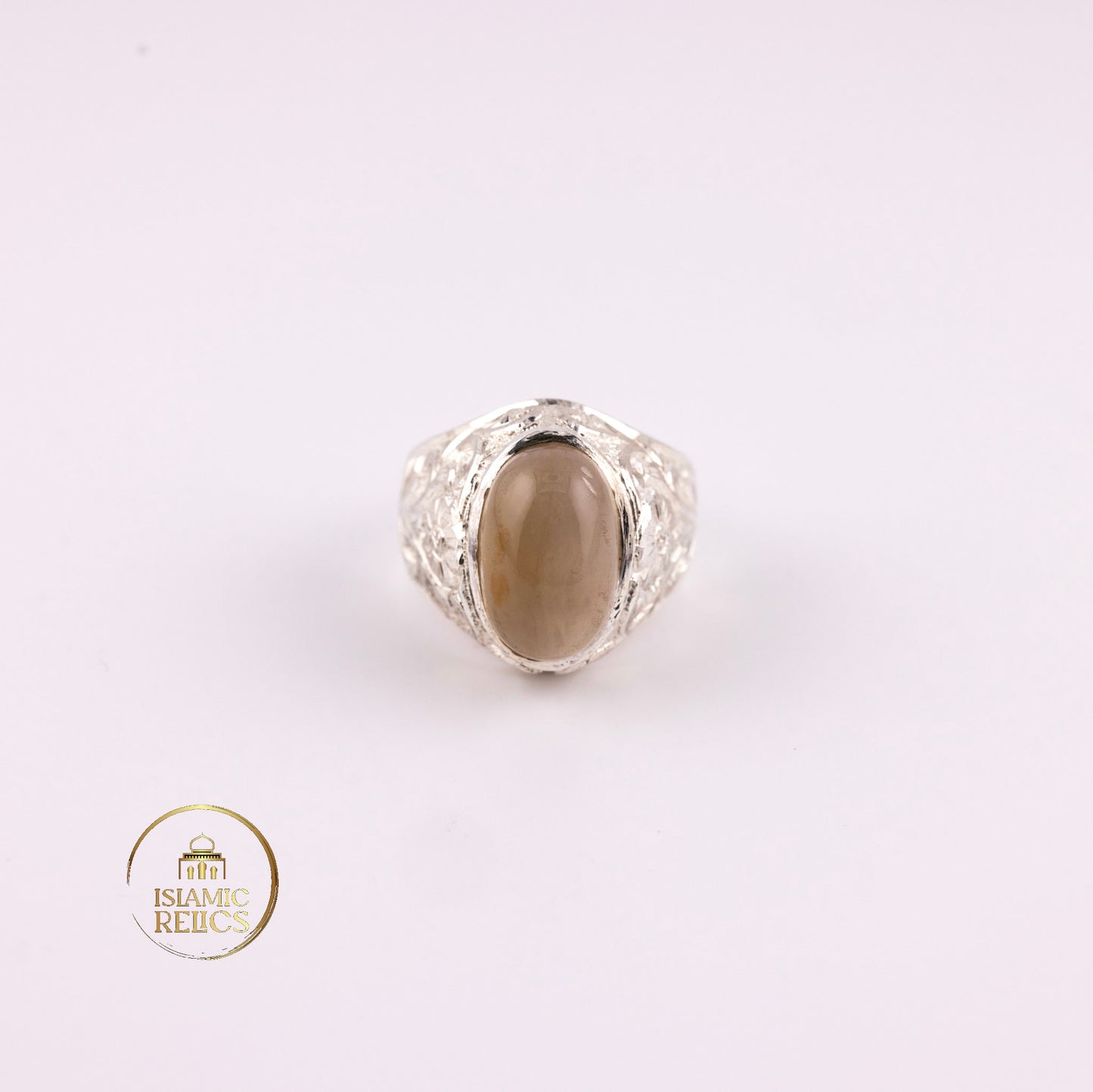 One-of-a-Kind Handmade engraved Silver Agate Ring – Unisex Perfect Gift