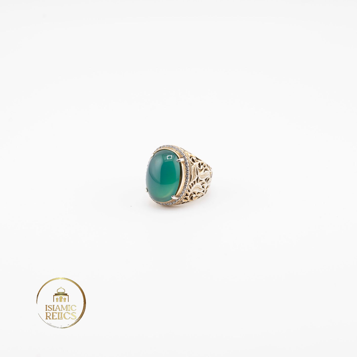 Natural green Silica Chalcedony - ring extremely rare handmade