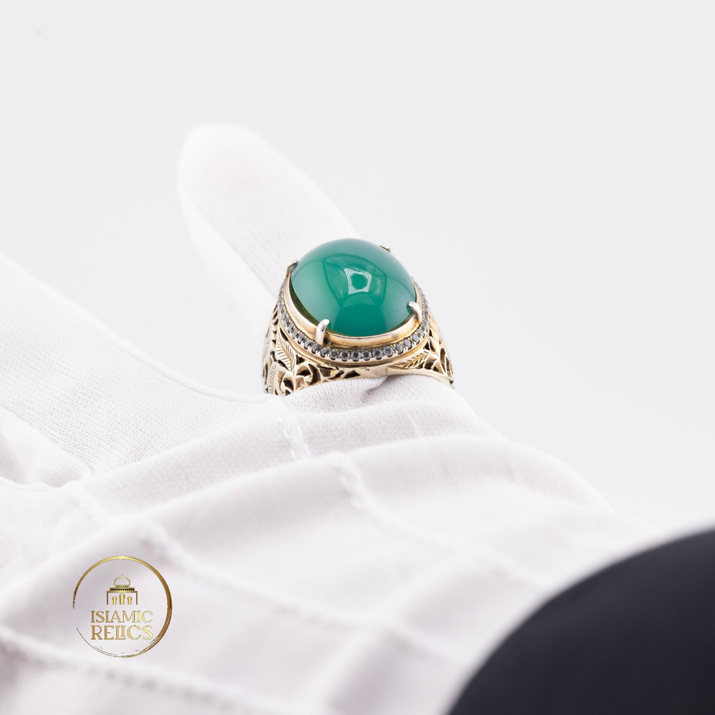 Natural green Silica Chalcedony - ring extremely rare handmade