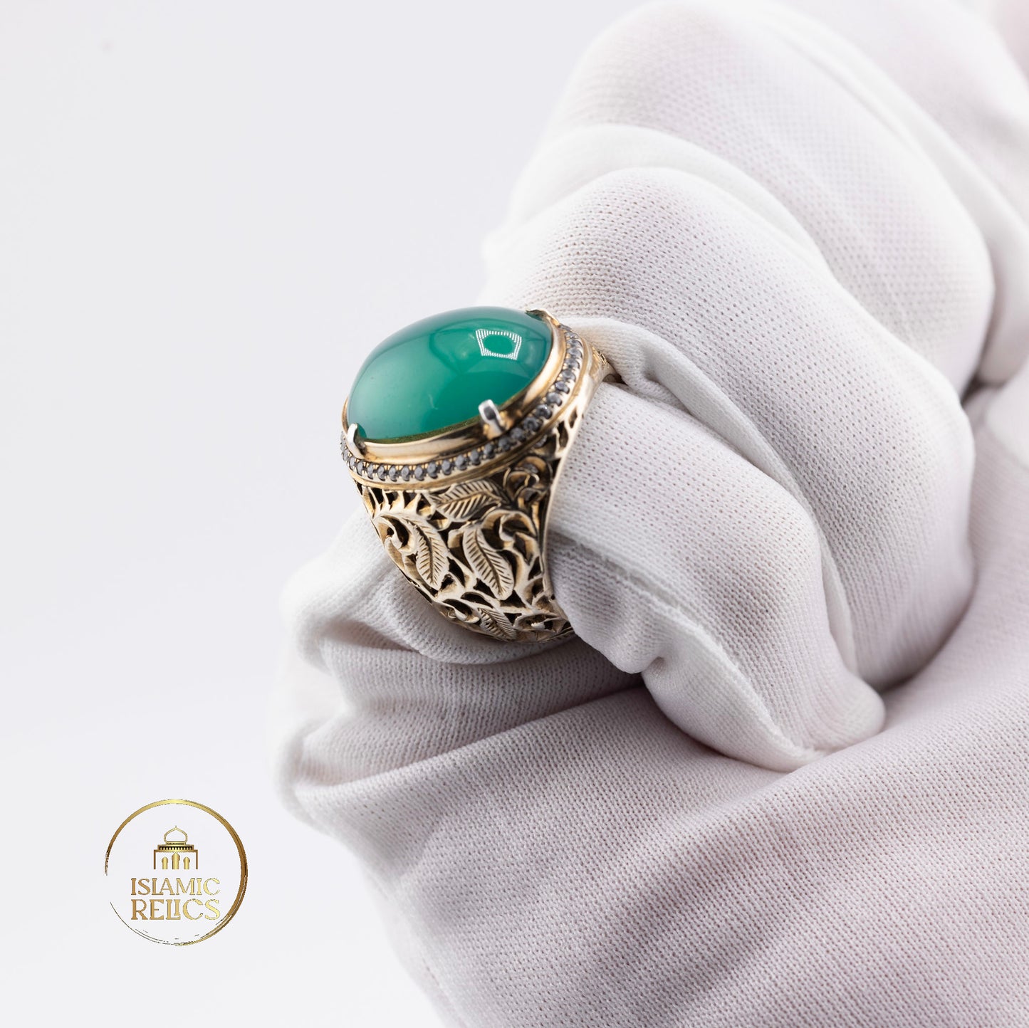 Natural green Silica Chalcedony - ring extremely rare handmade