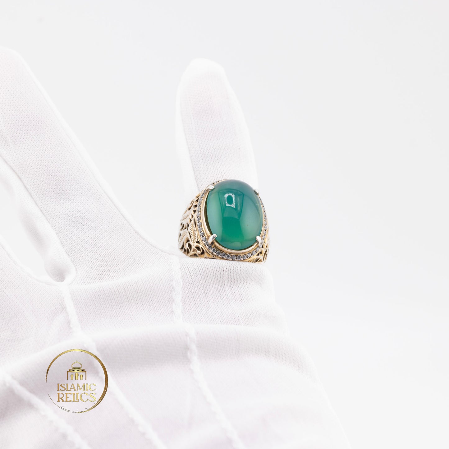 Natural green Silica Chalcedony - ring extremely rare handmade